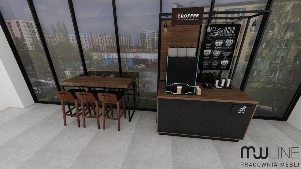 Projekt mini kawiarni do centrum handlowego